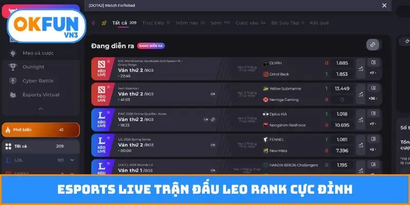 Esports live trận đấu leo rank cực đỉnh