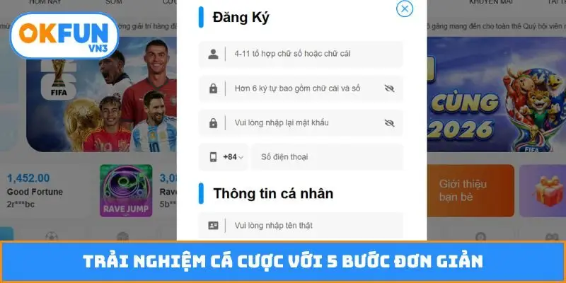 Trải nghiệm cá cược với 5 bước đơn giản